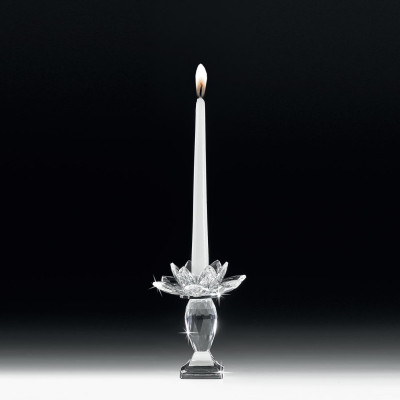  Ranoldi - Portacandela in cristallo a forma di fiore dal design moderno - Colore: Trasparente - SKU: C1367 - Codice EAN: 7654321008752 