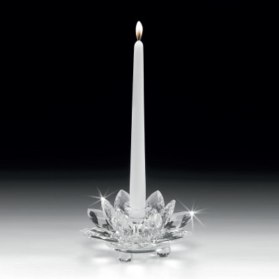  Ranoldi - Portacandela in cristallo dal design moderno a forma di fiore - Colore: Trasparente - SKU: CB333 - Codice EAN: 7654321008813 