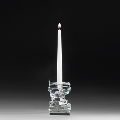  Ranoldi - Portacandela in cristallo dal design moderno ed elegante - Colore: Trasparente - SKU: CX4056 - Codice EAN: 1234567158563 