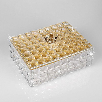  Ranoldi - Modello: Mosaico - Portagioie grande con coperchio in cristallo - Colore: Oro - SKU: MM140/ORO - Codice EAN: 1234567172514 