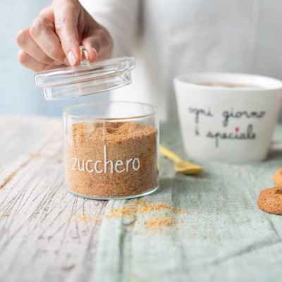  Simple Day - Barattolo per alimenti in vetro con coperchio Zucchero - Colore: Trasparente - SKU: 10012464 - Codice EAN: 8056284705607 