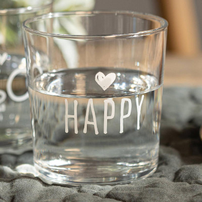  Simple Day - Modello: Happy - Set 6 bicchieri per acqua in vetro - Colore: Trasparente - SKU: 10011978 - Codice EAN: 8058269695316 