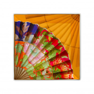  Baci Milano - Ventagli - Svuota tasche medio in porcellana dal design moderno ed elegante - Colore: Giallo - SKU: STR2.VEN01 