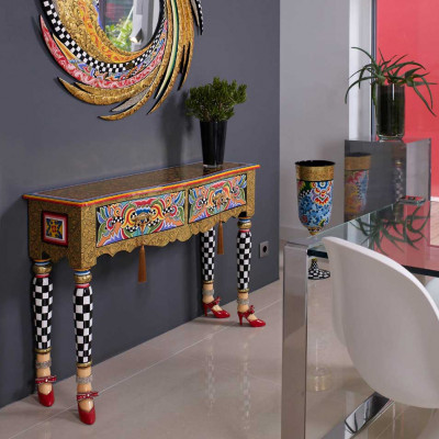  Tom's Drag - Consolle Versailles dal design eclettico in legno - Colore: Multicolore - SKU: TOM101844 