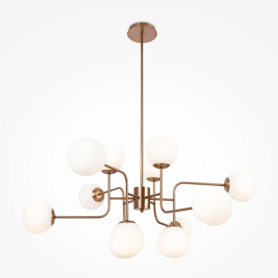  Maytoni - Modello: Erich - Lampadario moderno altezza regolabile struttura in metallo e diffusori in vetro - Attacco Lampadina: E14 - 12 Lampadine - Watt 40W - Dimmerabile: NO - Grado di Protezione: IP20 - SKU: MOD221-PL-12 