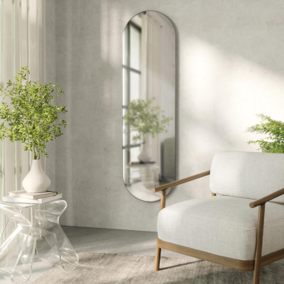  Umbra - Hubba - Specchio da parete ovale dal design moderno - Colore: Grigio Scuro - SKU: 1023469-624 