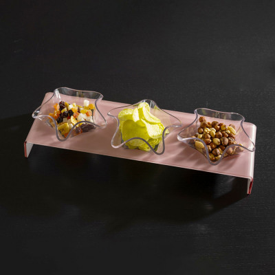  Vesta - Modello: Happy - Antipastiera rettangolare con 3 ciotole dal design elegante - SKU: 58904 