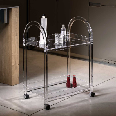  Vesta - Modello: Like Water - Design By: STG Vesta - Carello con ripiano e ruote - Colore: Trasparente - SKU: 0600400 - Codice EAN: 8059692104246 