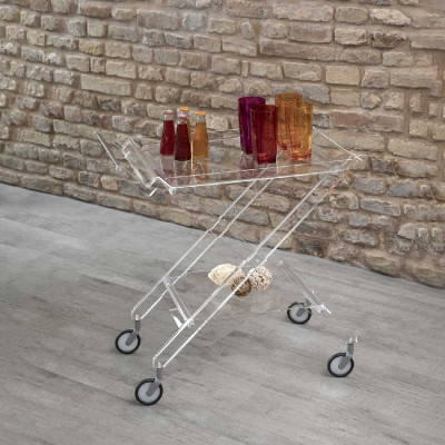  Vesta - Modello: Aurelio - Design By: Mattei Carella - Carrello Pieghevole portavivande - Colore: Trasparente - SKU: 0580300 - Codice EAN: 8059692100071 