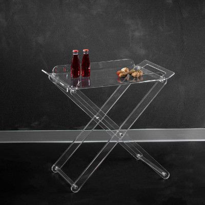  Vesta - Modello: Simply - Carrello pliant tavolino pieghevole con struttura in plexiglass moderna - SKU: 43714 