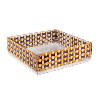  Vesta - Modello: Break - Contenitore multiuso con 4 scomparti decorato - Colore: Arancione - SKU: 0439150 - Codice EAN: 8059692106967 