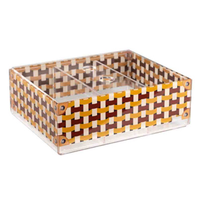  Vesta - Modello: Break - Contenitore multiuso con 3 scomparti decorato - Colore: Arancione - SKU: 0438750 - Codice EAN: 8059692106936 