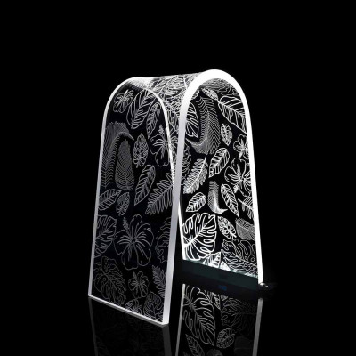  Vesta - Modello: Arc - Lampada da tavolo a LED in plexiglas dal design moderno Bora Bora - Attacco Lampadina: Led Integrato - 1 Lampadina - Watt 12W - Dimmerabile: NO - Gradi Kelvin 4000k Luce Naturale - Grado di Protezione: IP20 - Classe Energetica: A+ - SKU: 08169JUN - Codice EAN: 2056514000003 