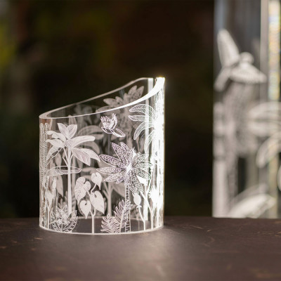  Vesta - Modello: Wave - Lampada da tavolo a led struttura in plexiglas dal design moderno Jane - Colore: Trasparente - Attacco Lampadina: Led Integrato - 1 Lampadina - Watt 12W - Dimmerabile: NO - Gradi Kelvin 3000k Luce Calda - Grado di Protezione: IP20 - Classe Energetica: A+ - SKU: 0108153 - Codice EAN: 8059692106356 