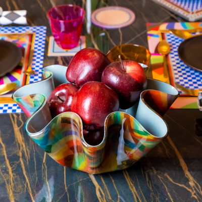  Vesta - Modello: Soft - Portabottiglia/Centrotavola moderno piccolo in plexiglass decoro Rainbow - SKU: 09107D48 - Codice EAN: 8059692104628 