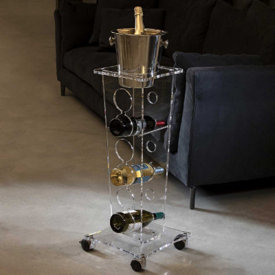  Vesta - Modello: Ice Tower - Design By: Mattei Carella - Portabottiglie da terra in plexiglass - Colore: Trasparente - SKU: 1471600 - Codice EAN: 8059692104048 