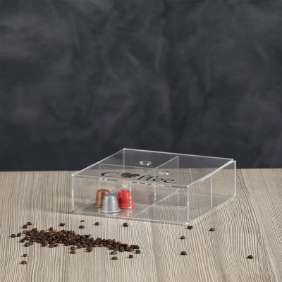  Vesta - Modello: Break - Design By: Futura Design - Portacialde con coperchio in plexiglass Only Coffee - Colore: Trasparente - SKU: 3375300 - Codice EAN: 8059692102600 