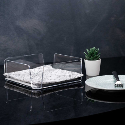  Vesta - Modello: Like Water - Design By: Mattei Carella - Portatovaglioli grande in plexiglass dalle linee moderne - SKU: 02404 