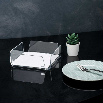  Vesta - Modello: Like Water - Design By: Mattei Carella - Portatovaglioli medio in plexiglass dalle linee moderne - SKU: 02304 