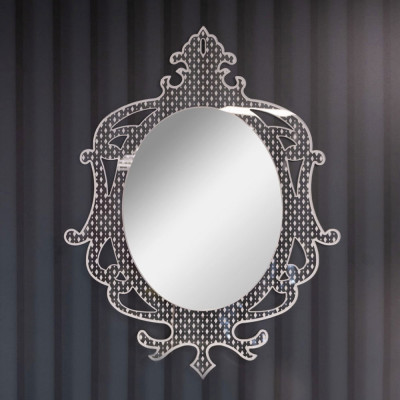  Vesta - Madame - Specchio da parete cornice in plexiglass in stile barocco - SKU: 0438200 