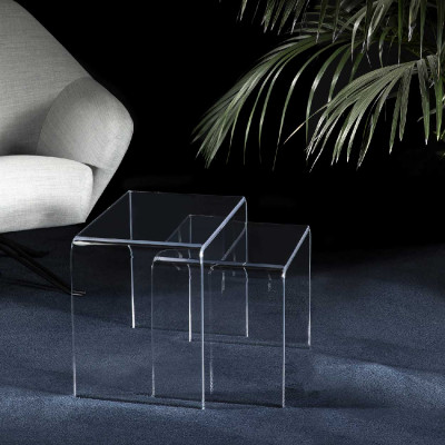  Vesta - Simply - Tavolini da salotto in plexiglass Set 2pz - Colore: Trasparente - SKU: 2372600 