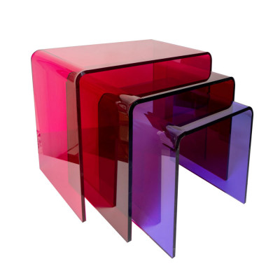  Vesta - Simply - Tavolini da salotto in plexiglass set 3pz - Colore: Fucsia - SKU: 2371719 