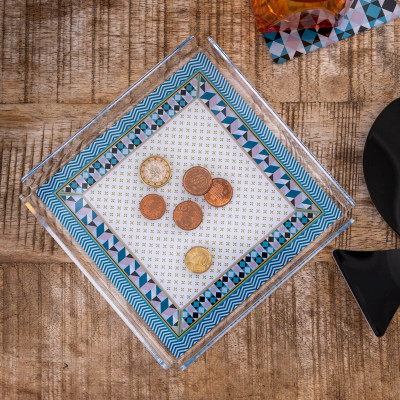  Vesta - Decor - Vuotatasche in plexiglass dal design moderno con decoro Modern - Colore: Multicolore - SKU: 04233D46 