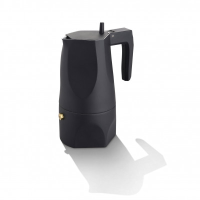  Alessi - Modello: Ossidiana - Design By: Mario Trimarchi - Caffettiera Moka - 3 Tazze - Colore: Nero - SKU: MT18/3B - Codice EAN: 8003299403561 