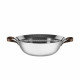Pentola Wok in trilamina con coperchio e con fondo in acciaio magnetico diam 34"