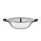 Pentola Wok in trilamina con coperchio e con fondo in acciaio magnetico diam 34"