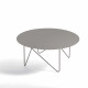 Tavolino da salotto ovale grande in acciaio sabbiato