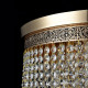 Lampadario classico a cascata in metallo e pendenti in cristallo