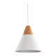 Sospensione moderna con base in legno e diffusore in mnetallo grande