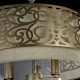Lampadario classico con struttura in metallo e paralume in tessuto