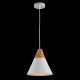 Sospensione moderna con base in legno e diffusore in mnetallo grande