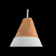 Sospensione moderna con base in legno e diffusore in mnetallo grande