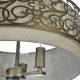 Lampadario classico con struttura in metallo e paralume in tessuto