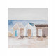 Set 2pz quadri dipinti moderni con paesaggio "Vintage Beach" 30x30