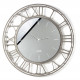 Orologio da parete rotondo grande in metallo con quadrante in vetro specchiato
