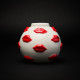 Vaso in ceramica dal design particolare con labbra rosse