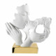 Scultura da tavolo con bacio piccola in marmorino dal design moderno ed elegante