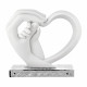 Scultura piccola in marmorino dal design moderno con mani e cuore