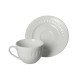 Set 2 pz tazzine da the con piattino in ceramica dalle linee classiche