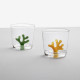 Bicchiere in vetro decorazione interna con corallo