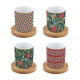 Set 4 bicchierini da caffe con piattino in bamboo