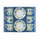 Set 6 tazzine con piattini in porcellana dal design moderno ed elegante