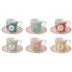 Set 6 tazzine da caffe con piattino in porcellana
