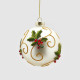 Decorazione natalizia per albero palla piccola in vetro con agrifoglio