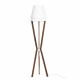 Lampada da terra in legno con paralume in PVC dal design moderno