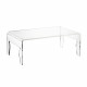 Tavolino da salotto rettangolare con struttura in plexiglass da design moderno